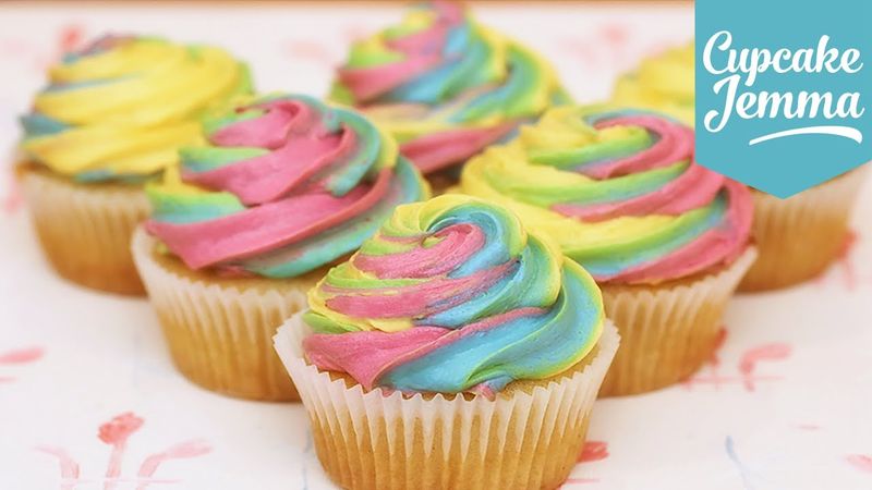 Rainbow Swirl Cupcake