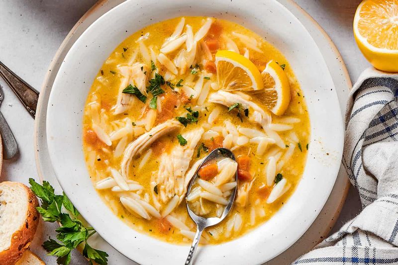 Lemon Chicken Orzo Soup