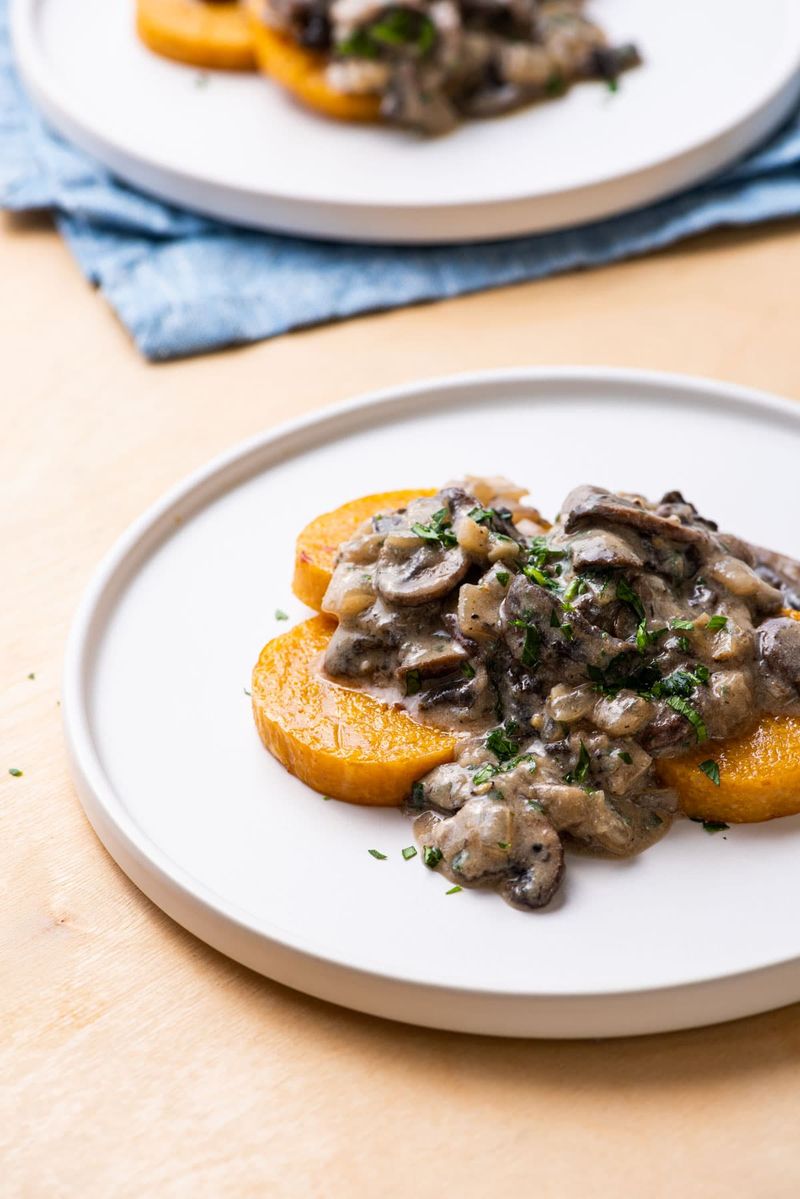Mushroom and Polenta Cake