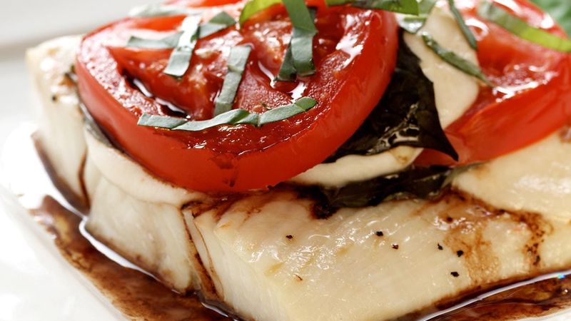 Caprese Baked Halibut