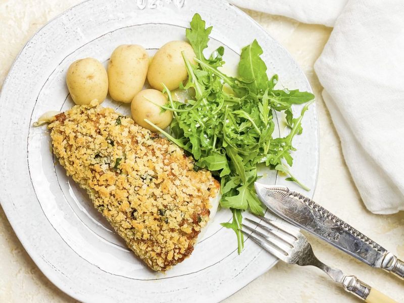 Tomato Basil Baked Haddock
