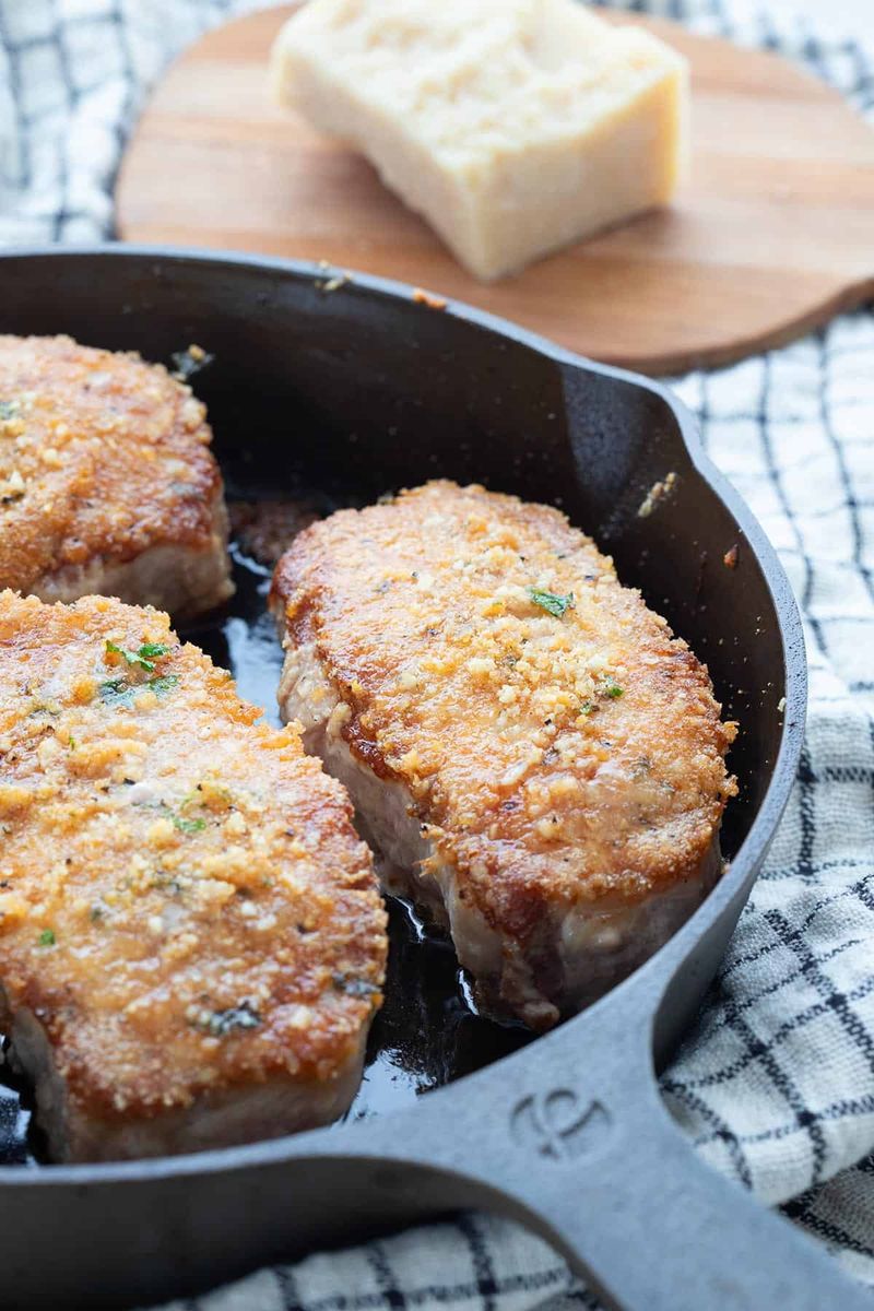 Garlic Parmesan Crusted Pork Chops