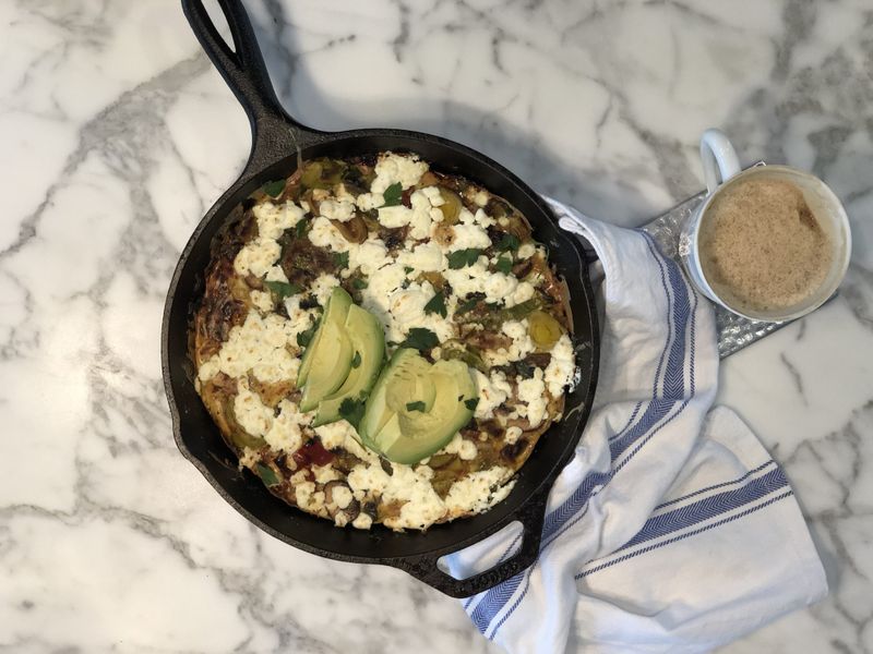 Roasted Vegetable Frittata with Goat Cheese