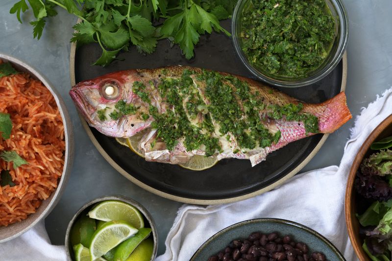 Chimichurri Baked Snapper