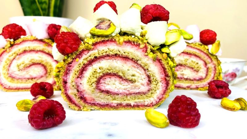 Pistachio Cake Roll