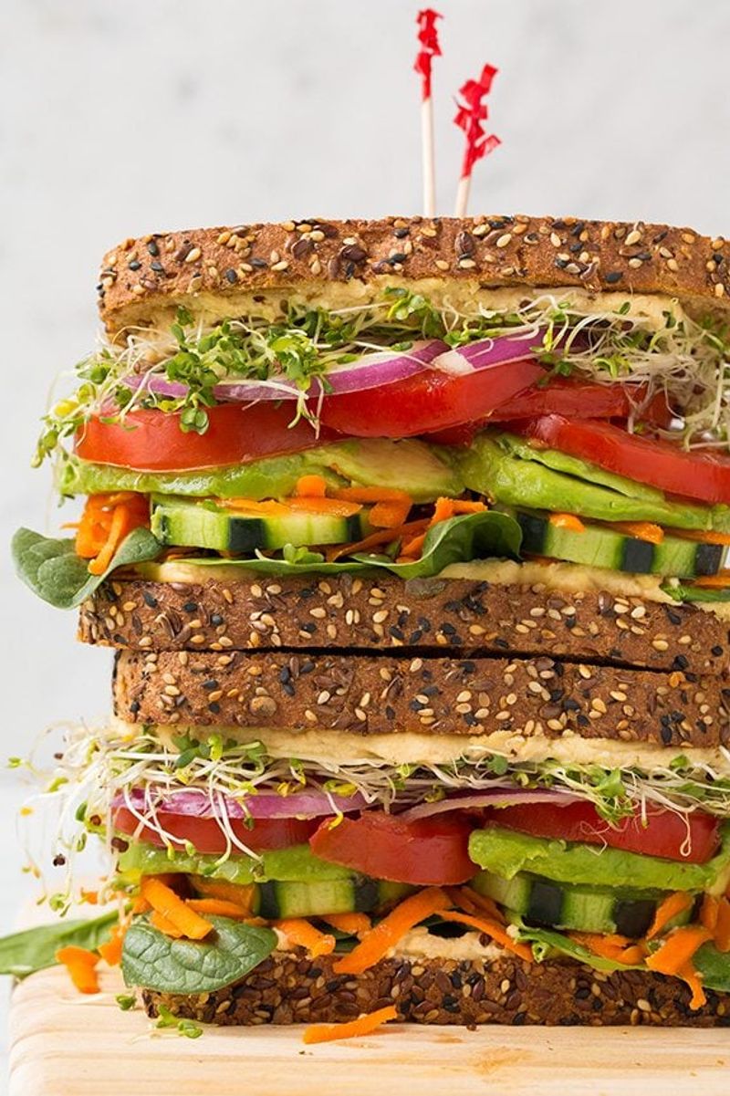 Veggie and Hummus Sandwich