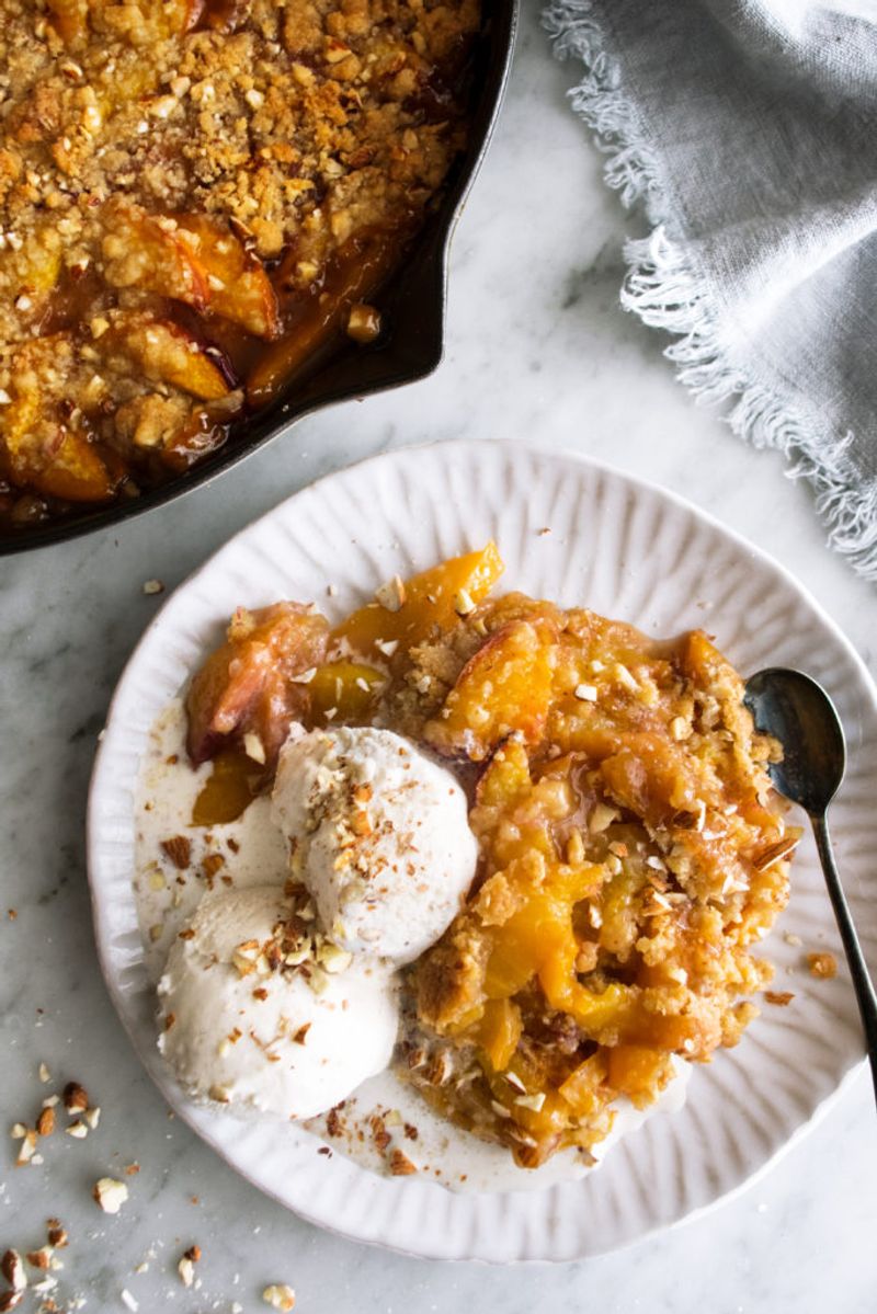 Peach and Almond Crumble
