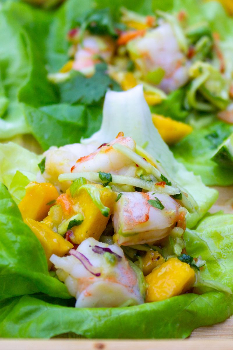 Shrimp and Mango Lettuce Wraps