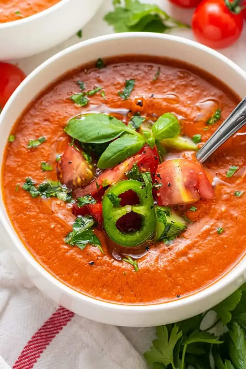 Red Pepper and Tomato Gazpacho