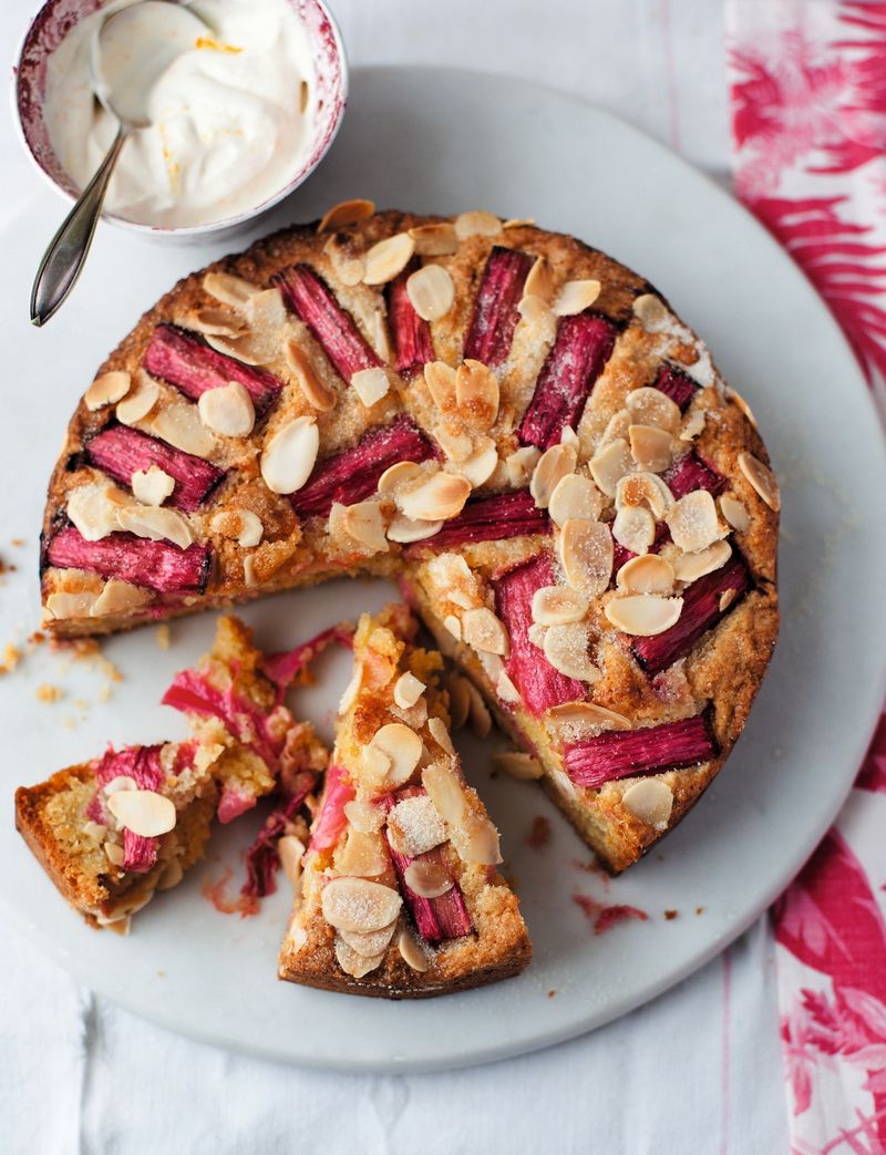 Rhubarb and Almond Cake