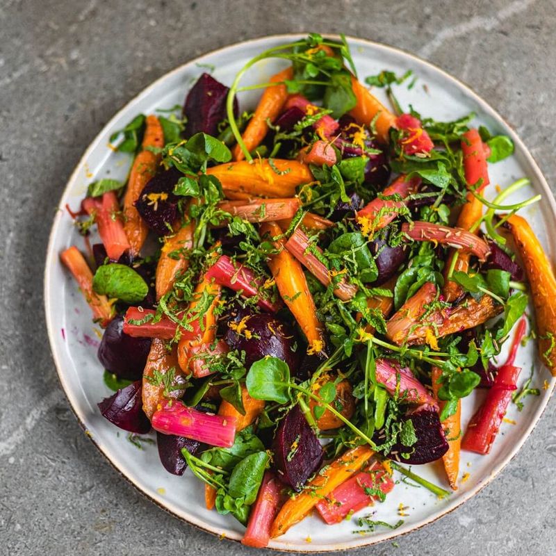 Rhubarb and Beet Salad