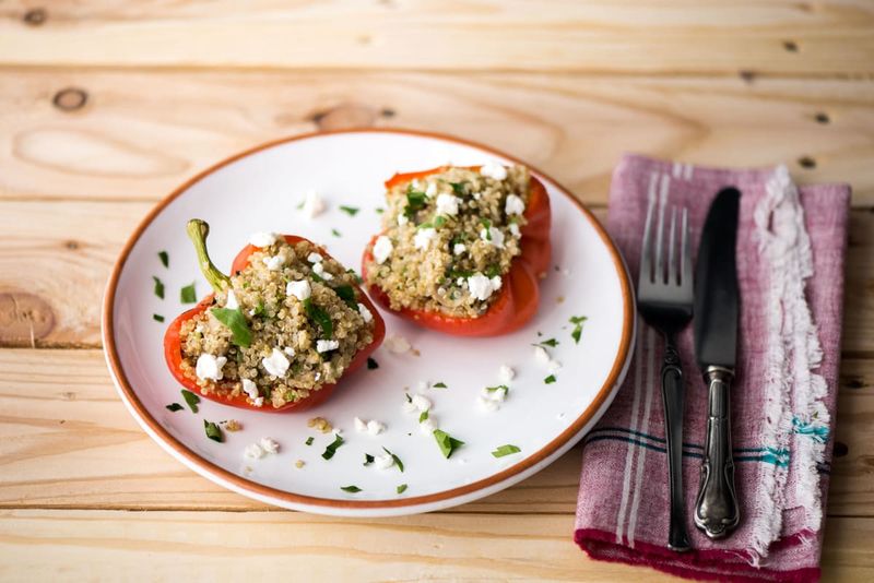 Stuffed Peppers with Quinoa and Feta