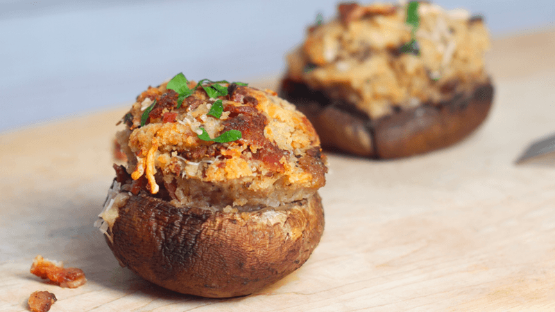 Bacon and Cheese Stuffed Mushrooms