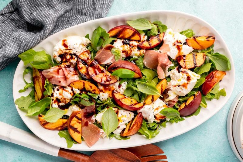 Grilled Peach and Burrata Salad