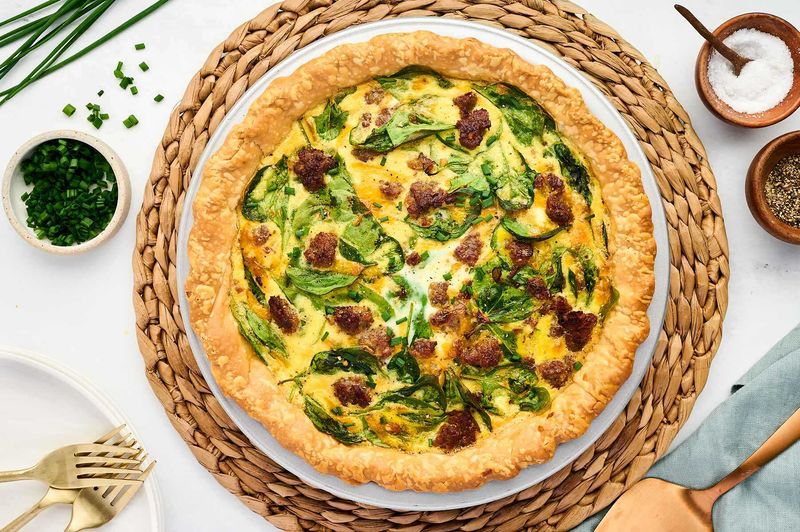 Sausage and Spinach Quiche