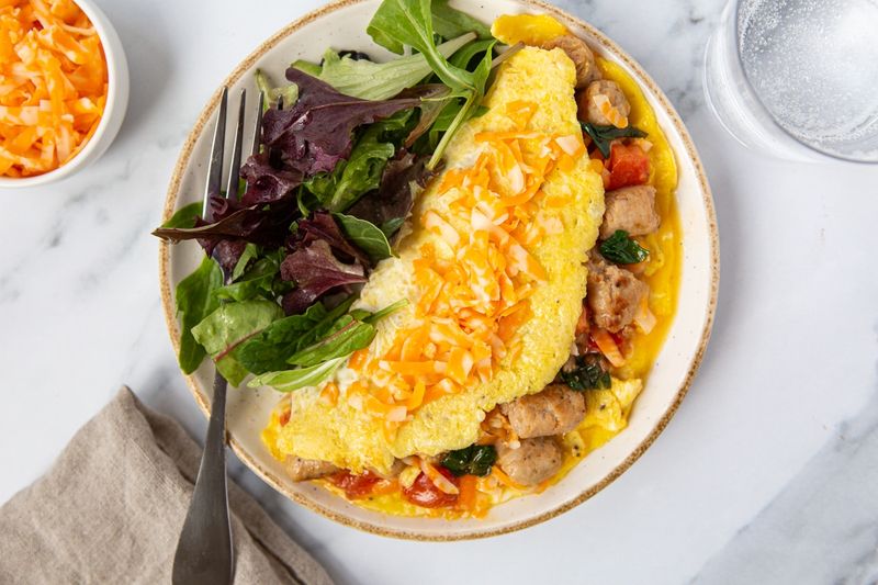 Sausage and Cheese Omelette
