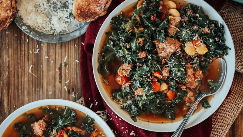Spicy Sausage and Kale Soup