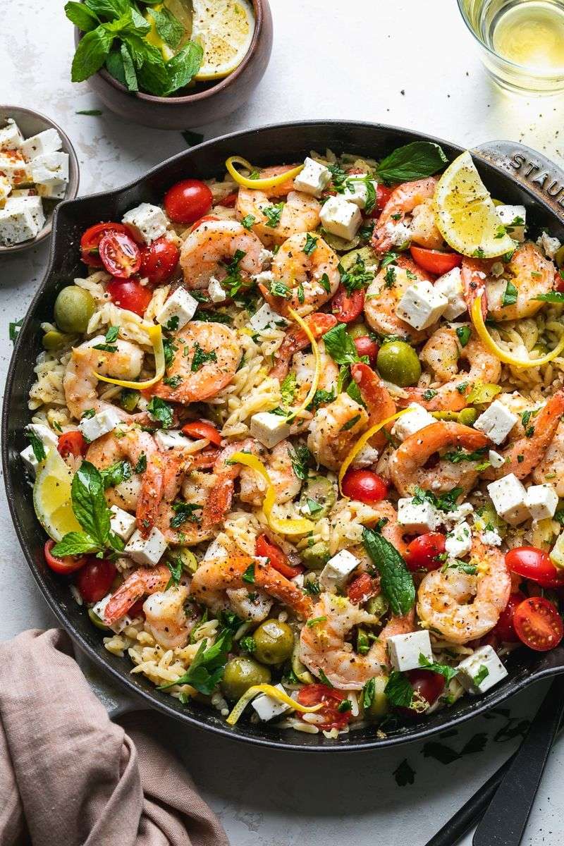 Mediterranean Shrimp Orzo