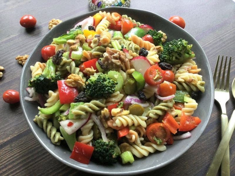 Vegan Rainbow Pasta Salad