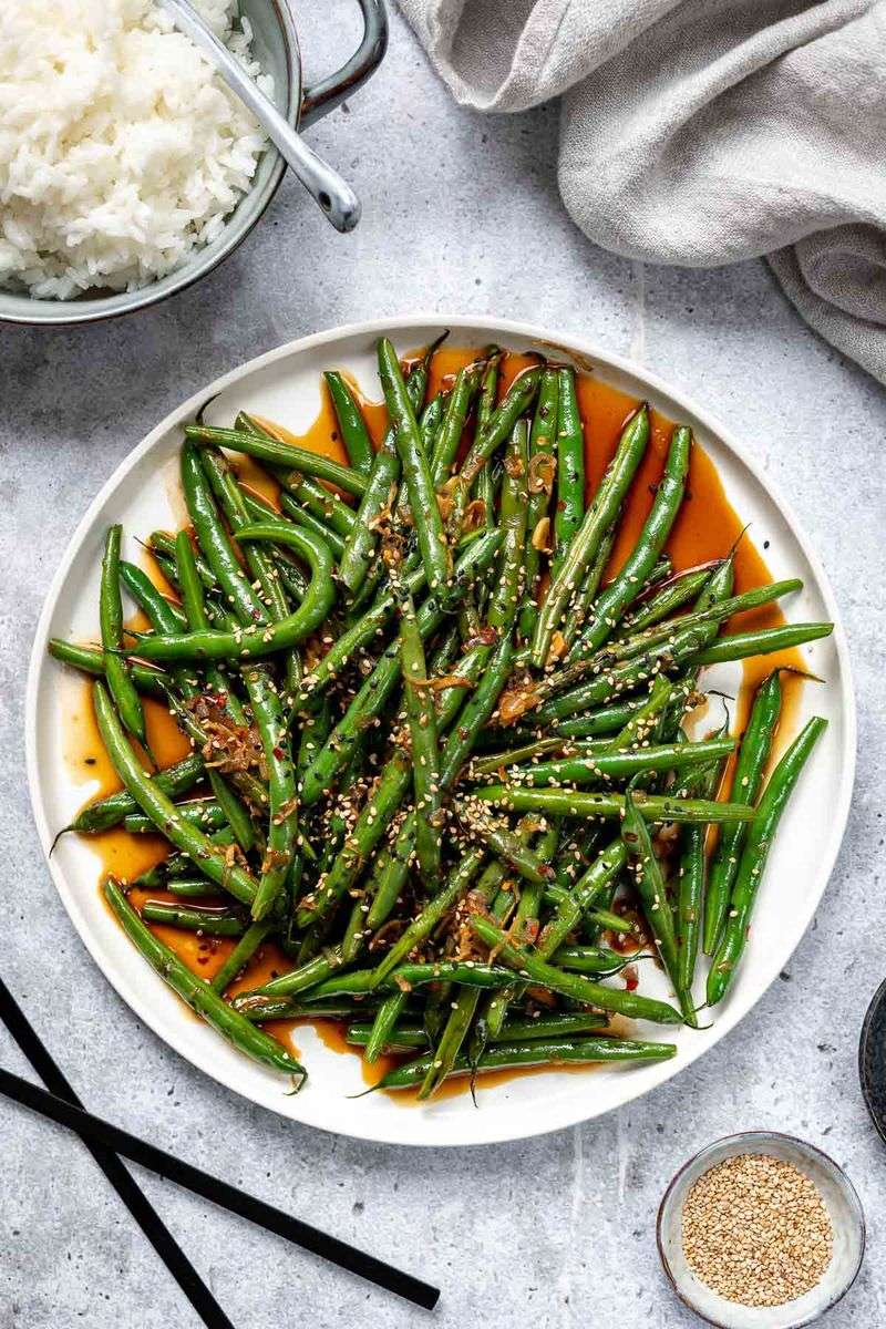 Ginger Soy Glazed Green Beans