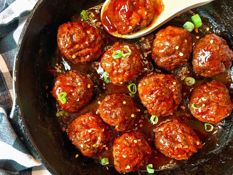 Bacon-Wrapped Firecracker Meatballs