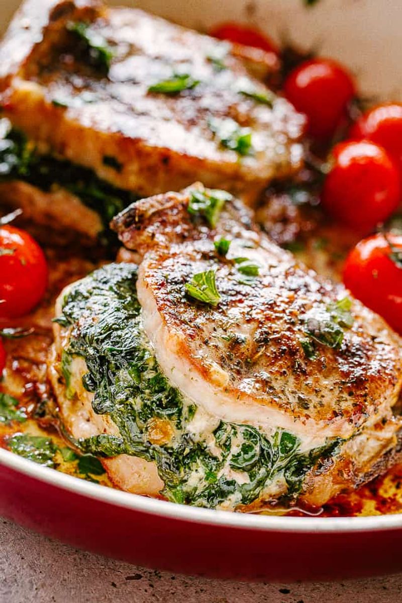 Stuffed Pork Chops with Spinach and Cheese