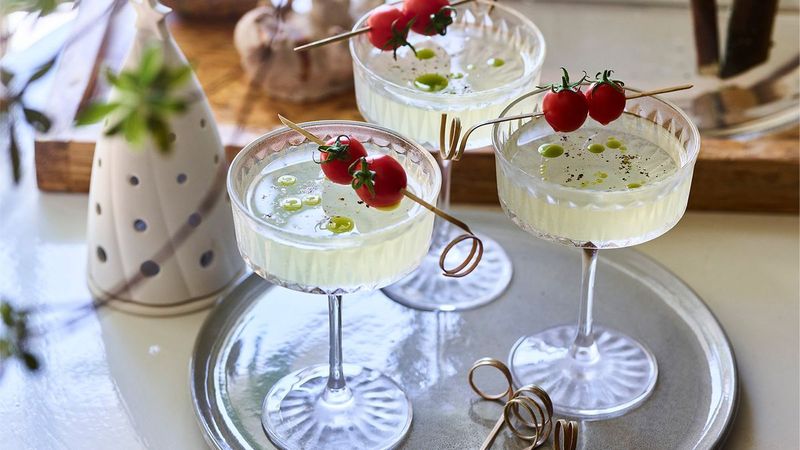 Tomato Water Cocktail with Basil Oil