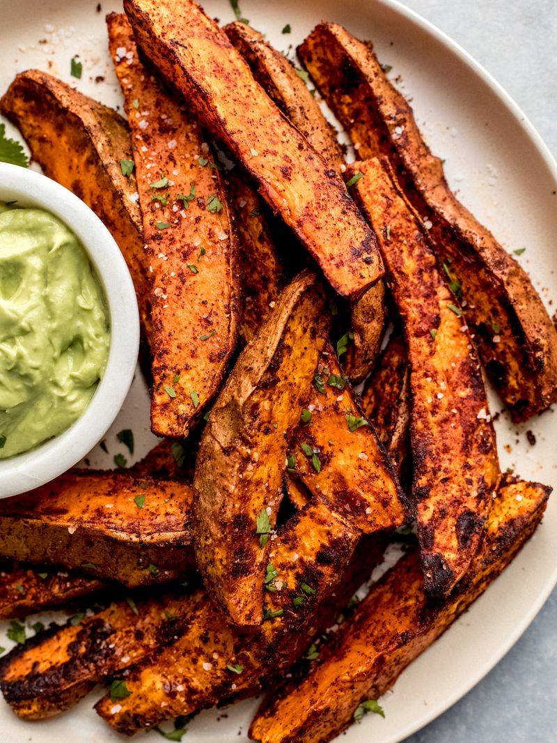 Sweet Potato Wedges with Avocado Dip