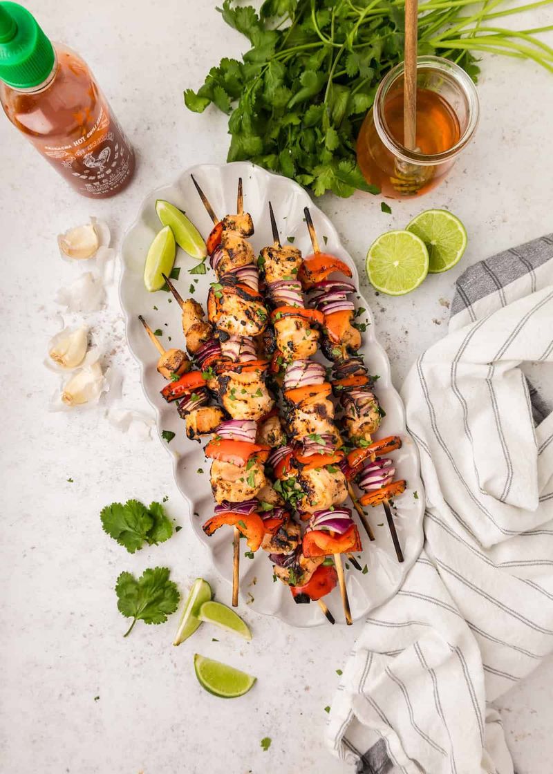 Spicy Sriracha Chicken Kabobs