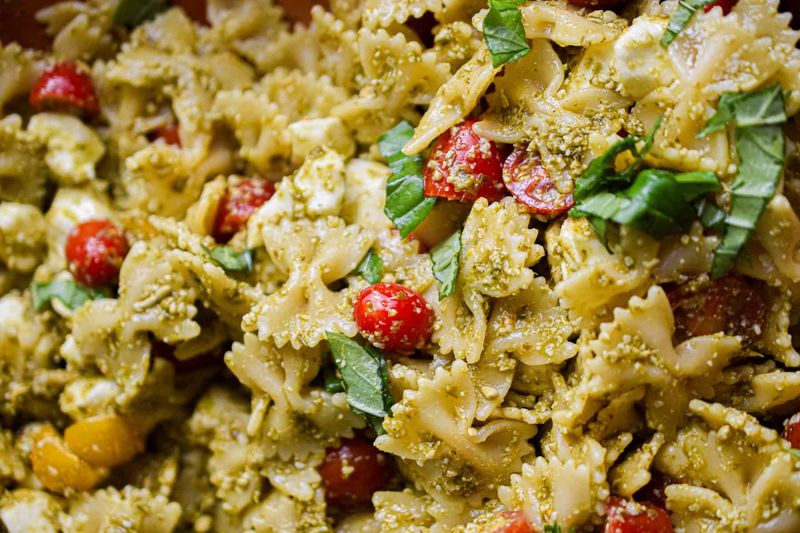 Lemon Basil Pesto Pasta Salad