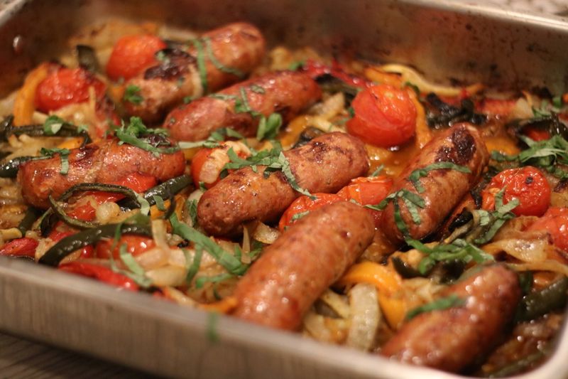 Sausage and Peppers Bake