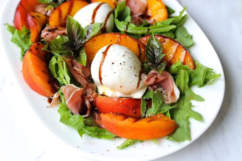 Grilled Peach and Burrata Salad