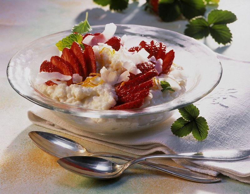 Strawberry Coconut Rice Pudding