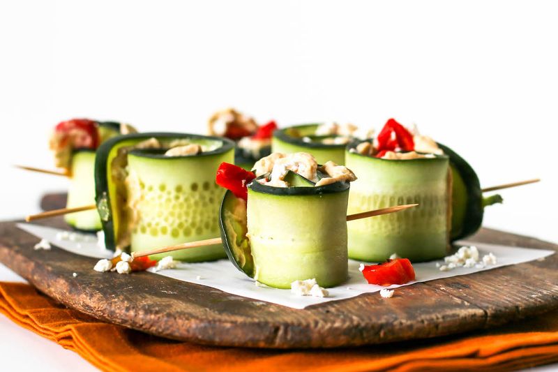 Cucumber Hummus Rolls