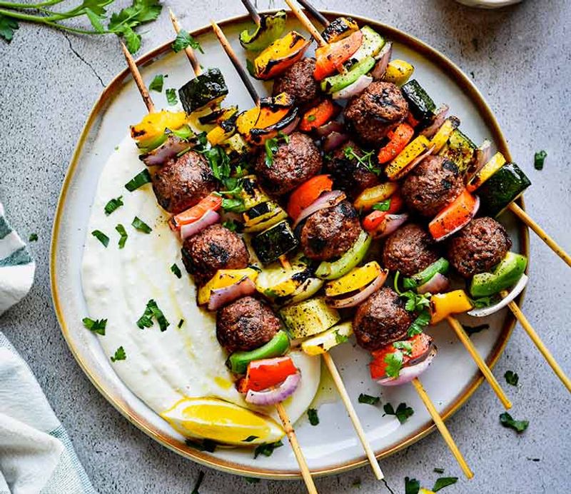 Grilled Meatball Skewers