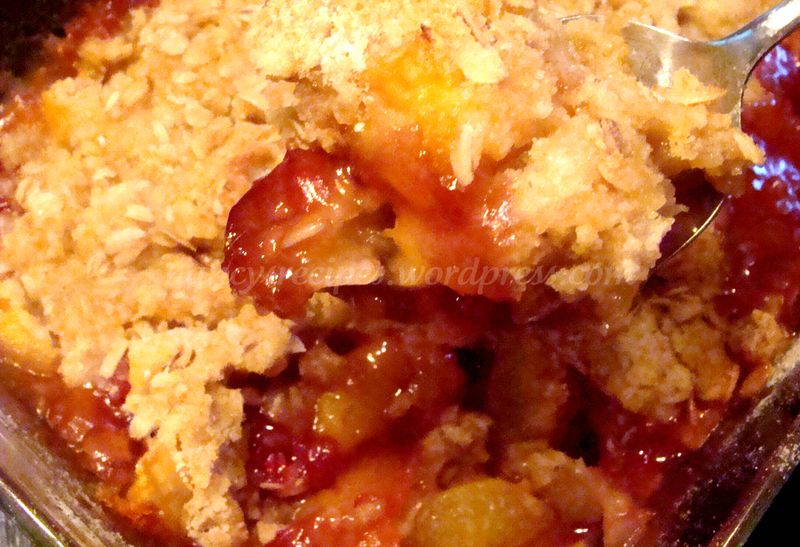 Peach and Raspberry Crisp