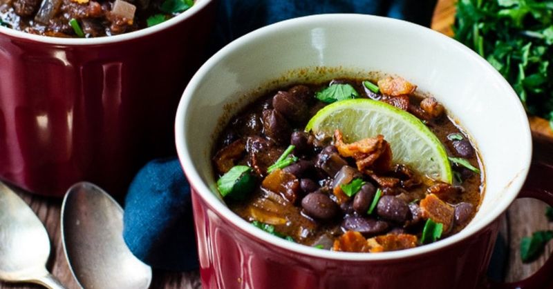 Black Bean Soup with Smoky Bacon