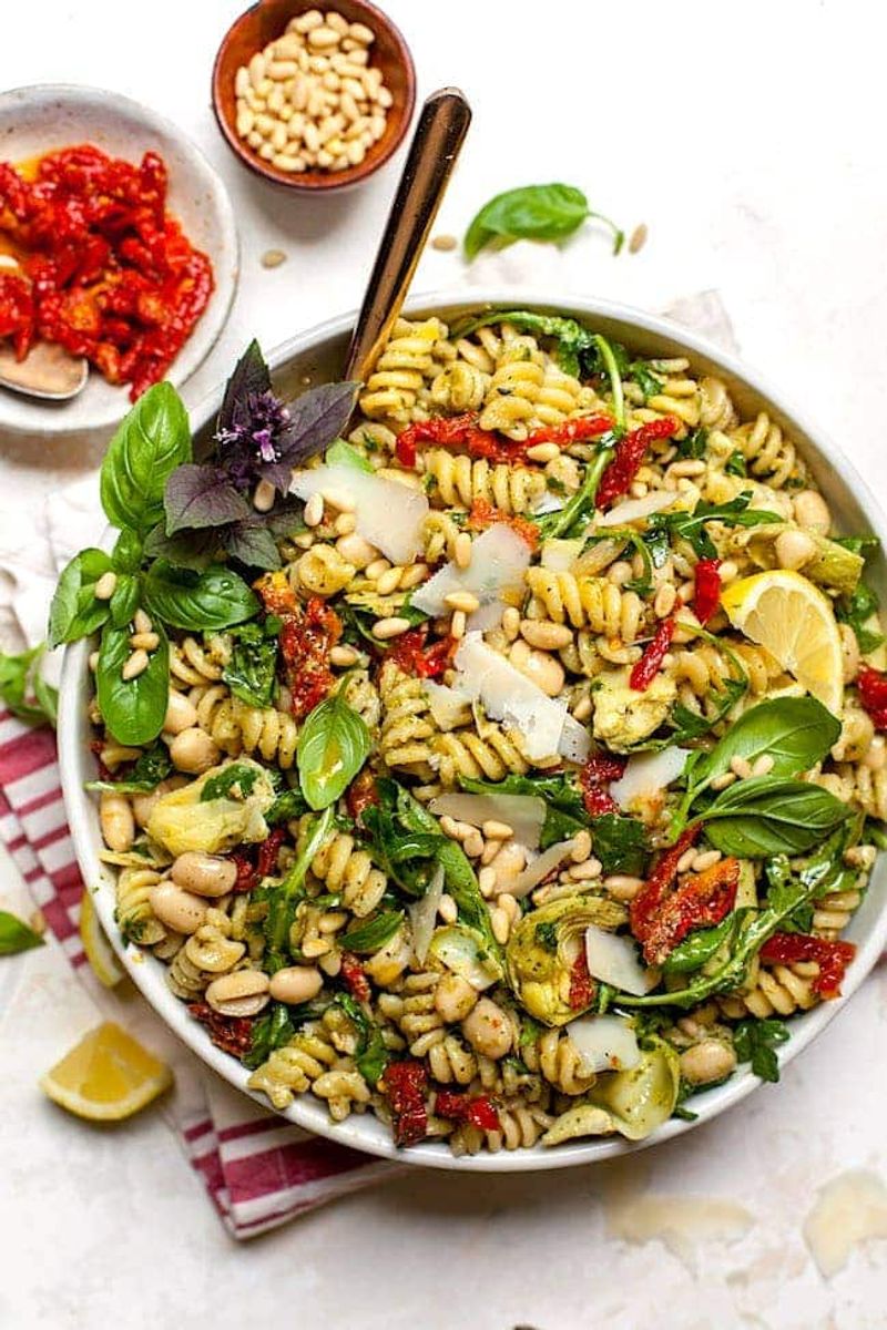 Pasta Salad with Pesto and Sun-Dried Tomatoes