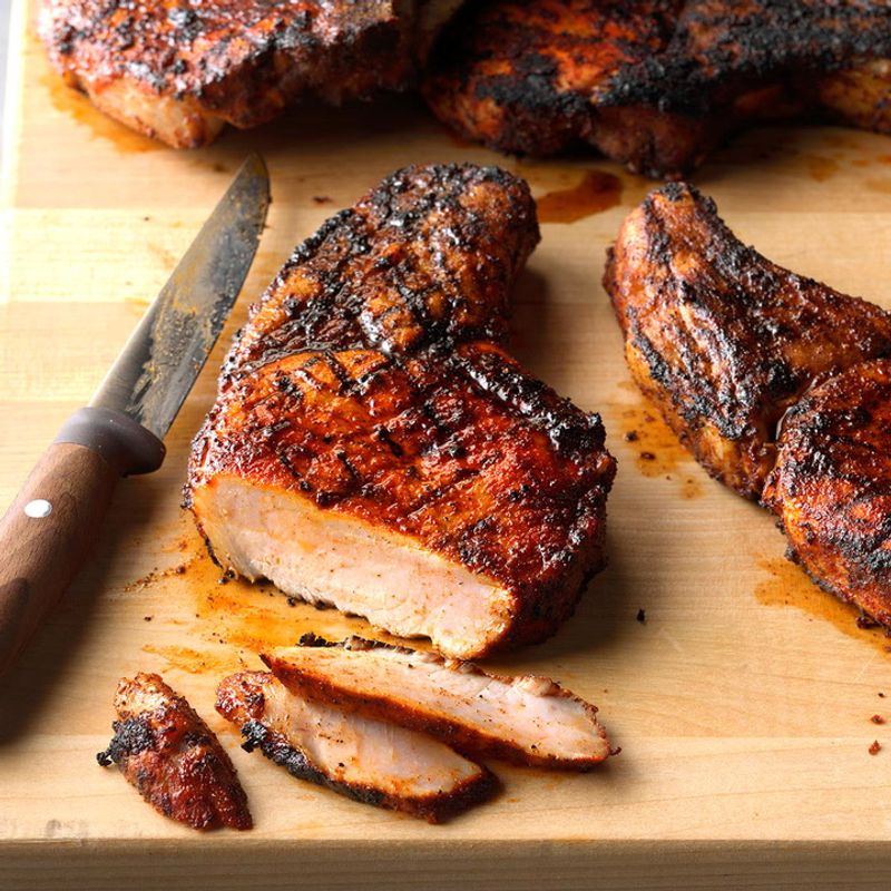 Vermont: Grilled Maple-Dijon Pork Chops