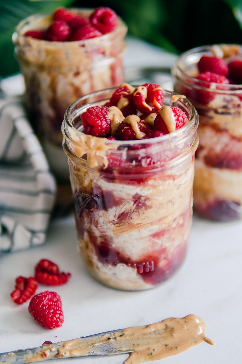 Peanut Butter and Jelly Overnight Oats