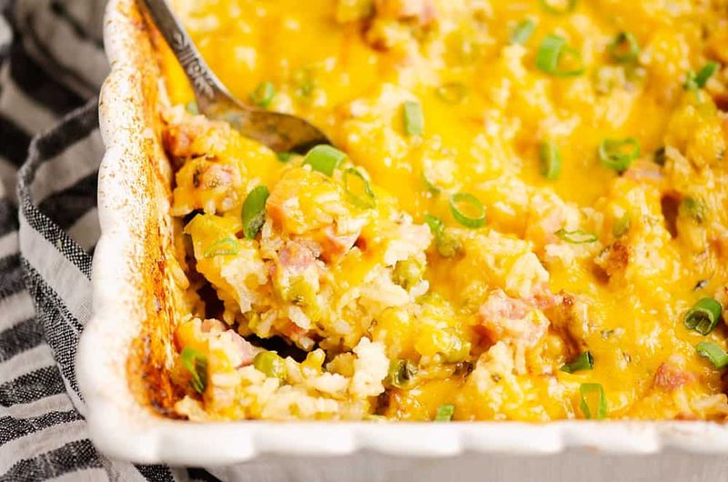 Ham and Swiss Rice Casserole