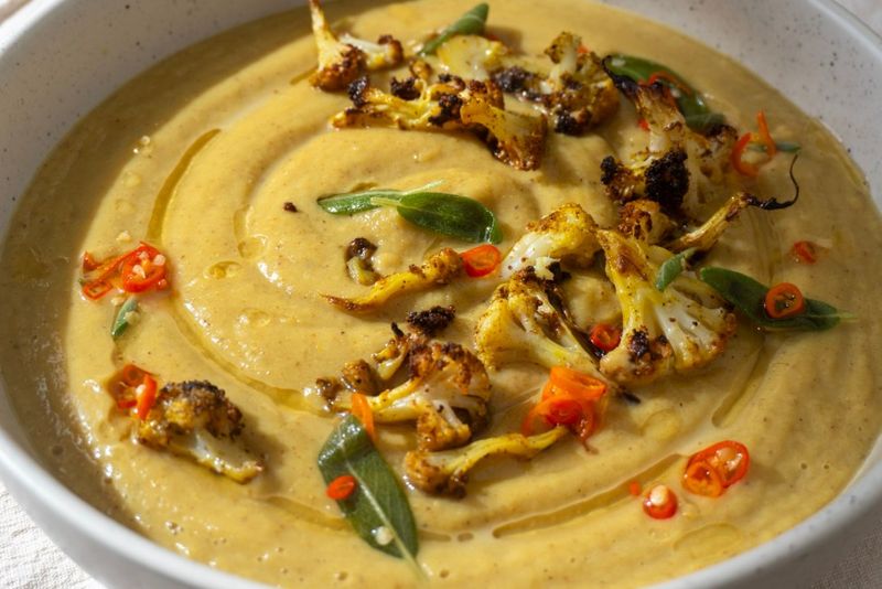 Garlic and Herb Cauliflower Soup