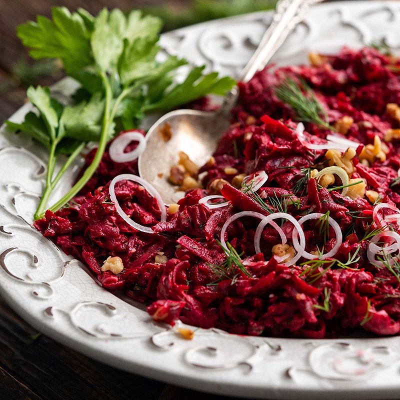 Russia: Beet and Dill Pasta Salad