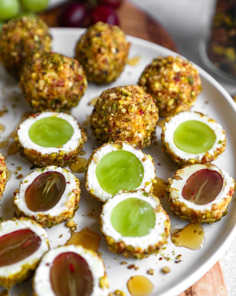 Frozen Grape and Goat Cheese Bites