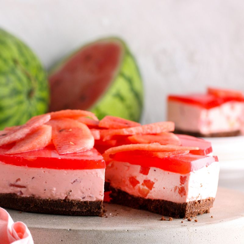 Watermelon Syrup Cheesecake