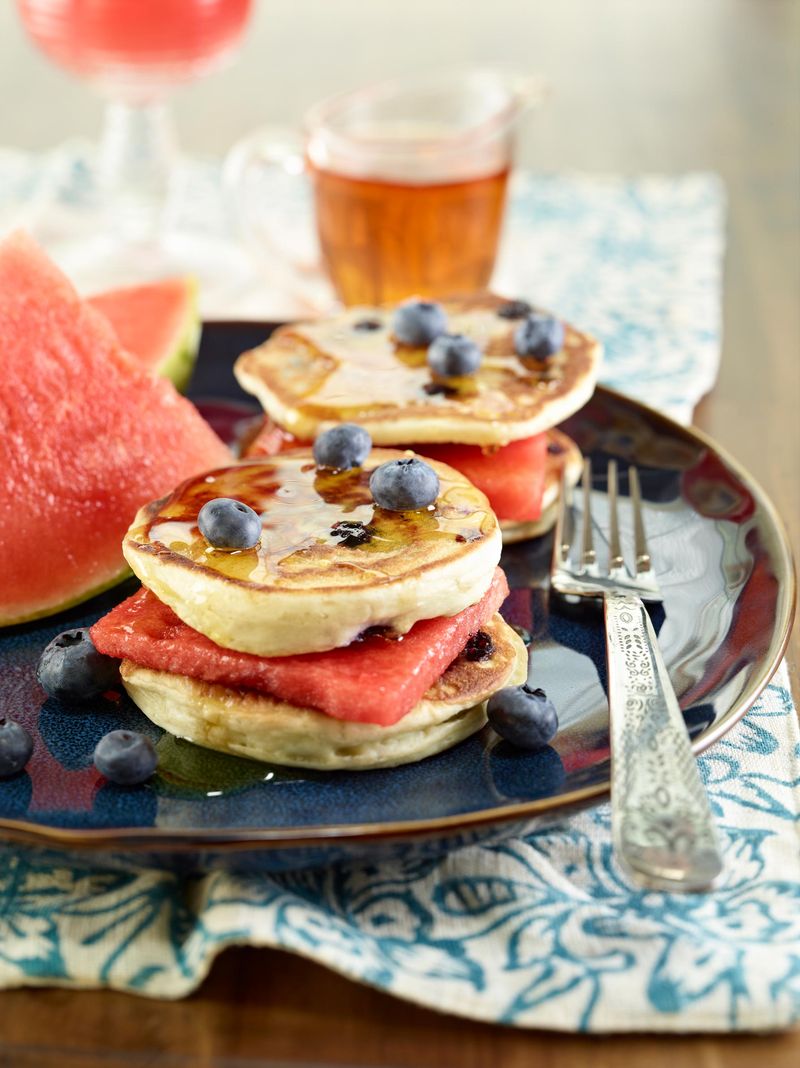 Watermelon Syrup Pancakes