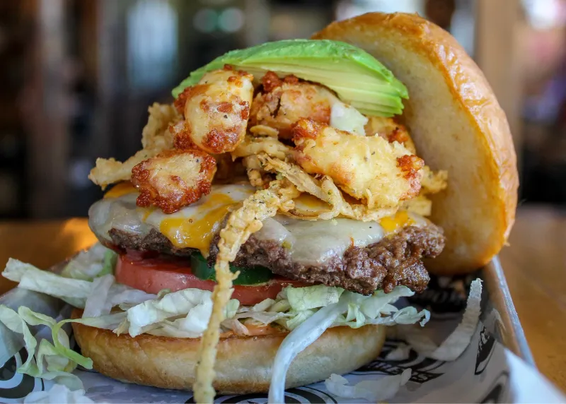 Cheese Curd Burger – AJ Bombers – Milwaukee