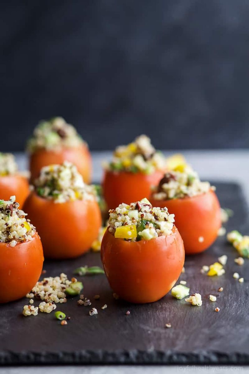 Stuffed Cherry Tomatoes with Herbed Quinoa