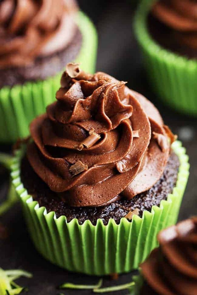 Zucchini Cupcakes with Chocolate Frosting